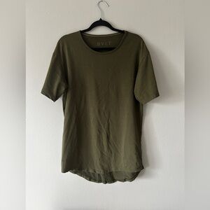 BYLT Men's Olive Green Crewneck T-Shirt drop cut